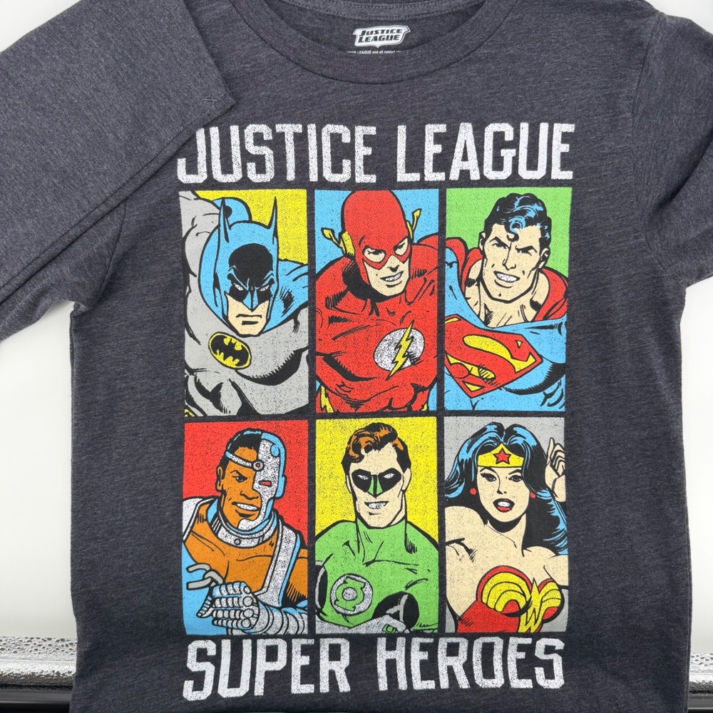 Justice League Super Heroes Comic Panel‎ Graphic Long Sleeve T Shirt Men's LG